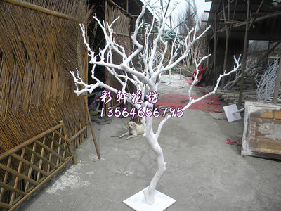 2.5米高白树枝 天然树枝枯树干树枝装饰橱窗设计婚礼圣诞树