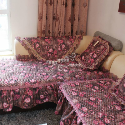 博文贵族紫系列沙发垫定做沙发垫异型沙发垫棉麻布艺沙发套