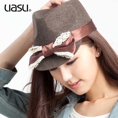UASU2015韩版马术帽子潮流骑士帽 麦秆草帽手编夏天户外军帽
