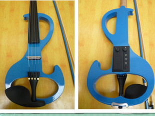 全实拍 初学者全手工高档蓝色色电子小提琴 电小提琴