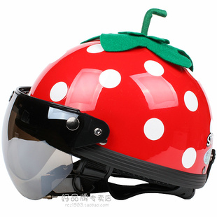 包邮！台湾进口 华泰 正版 小草莓 电动摩托车头盔 哈雷头盔 夏盔