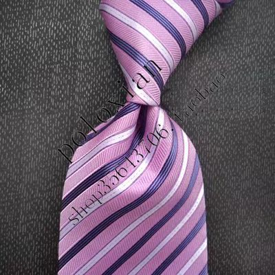 全国包邮！紫粉色商务男士正装 喜庆结婚桑蚕丝真丝条纹领带