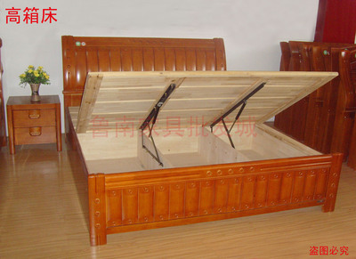 简约现代中式家具全实木床1.8米1.5米橡木床双人床高箱储物婚床