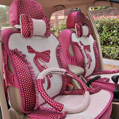 蕾丝卡通女性舒适汽车坐垫夏季奇瑞四季通用全包围座垫桑尼雪佛兰
