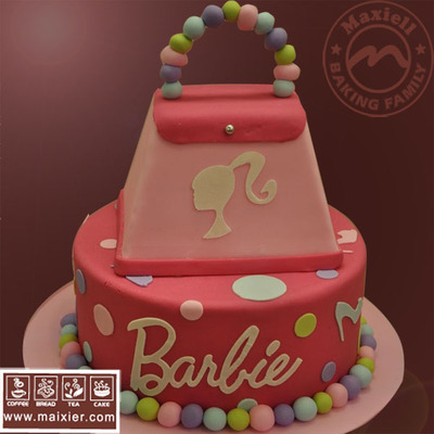 翻糖蛋糕 麦西尔生日女士蛋糕手工创意个性蛋糕 名牌包包 粉红