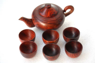 老挝大红酸枝木茶壶茶具套装红木工艺品摆设品