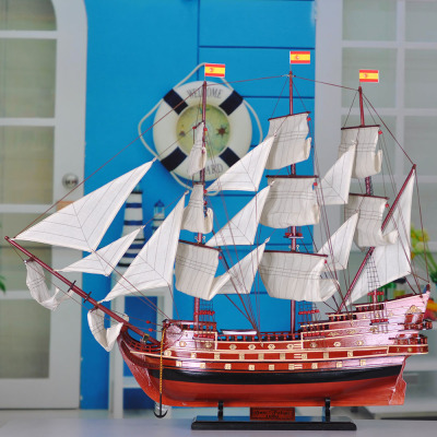 超大号108CM圣菲利普号木质帆船模可印logo商标商务送礼家装摆件
