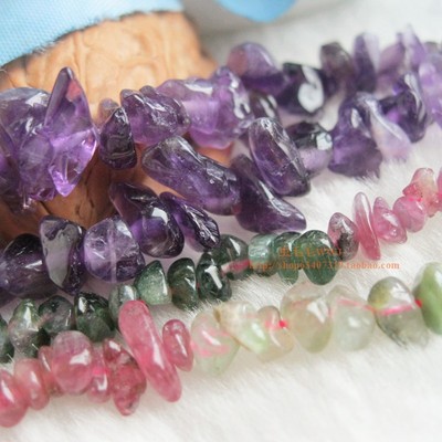 虫毛毛有孔天然水晶紫水晶碧玺碎石 DIY材料串手链项链头饰散珠子
