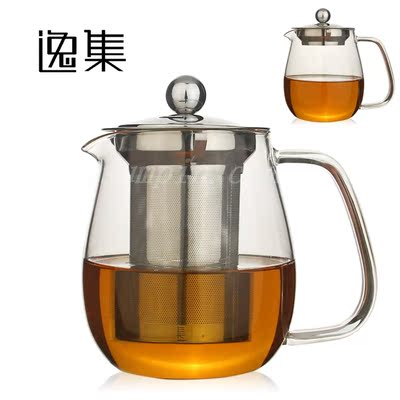 逸集茶壶 不锈钢内胆可分拆式耐热玻璃茶具 大容量加厚花茶壶包邮