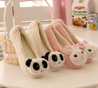 可爱熊猫兔月子拖瑜伽拖送女朋友送老婆礼物拖鞋冬季居家鞋女秋冬