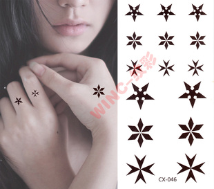 CX-46创意五角星星纹身贴纸 防水 男女款时尚手指纹身 满20元包邮