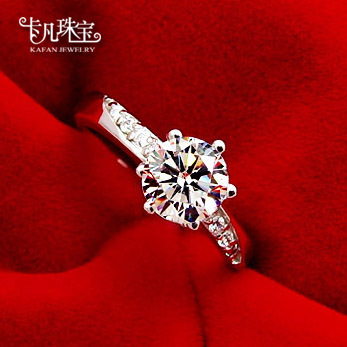 YANA钻戒珠宝饰品 仿真钻石戒指环 结婚戒子 女欧美时尚 可爱银饰