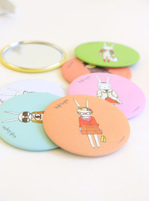 清仓出售♥可爱小镜子 可爱卡通小镜子 化妆包镜便携小镜子 小兔子