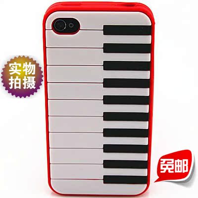 苹果iphone4手机壳 4S 个性立体钢琴造型硅胶套 硅胶手机套 外壳