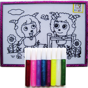 六一儿童礼物金粉画带8色笔  手工制作儿童玩具 幼儿园小朋友礼品