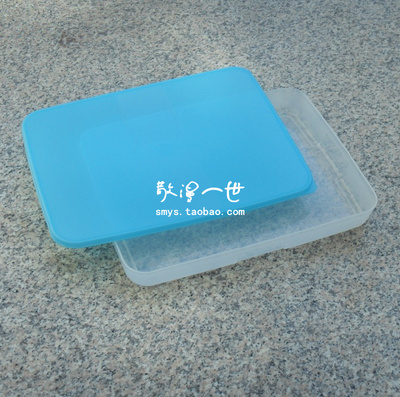散漫一世★特百惠专柜正品密封长方加大型1号冷冻饺子保鲜盒1.3L