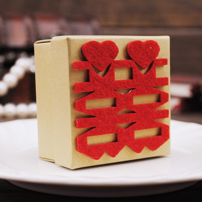 批发 中国风喜字创意喜糖盒 个性喜庆红色婚庆用品喜糖盒子成品