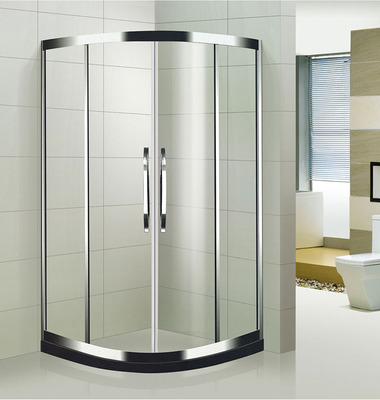 上海304不锈钢淋浴房卫生间整体圆弧扇形隔断简易钢化玻璃洗澡间