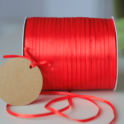 3mm精美双面缎带 红色 绿色 DIY书签绳必备  创意礼物品生日婚礼