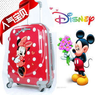 正品迪士尼米奇米妮儿童拉杆箱万向轮20寸24寸旅行箱行李登机箱