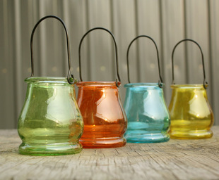 耳朵吊瓶水培瓶植物专用瓶玻璃花盆阳台盆景壁挂花瓶烛台彩色蜡烛