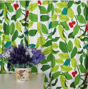 宜家同款纯棉活性帆布布料－窗帘/桌布/沙发布/靠垫 叶子-绿色