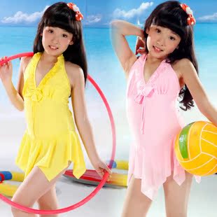 专柜正品 韩国女童大童女孩连体裙式可爱儿童女泳装小学生泳衣/裤