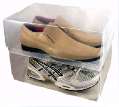 拉丝斜纹男女款水晶鞋盒/时尚鞋盒/透明鞋盒 塑料鞋盒 收纳鞋盒