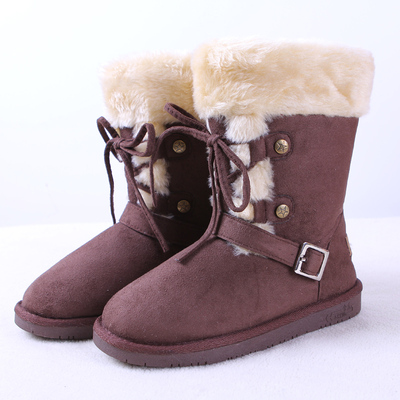 2013新款低筒女短靴加厚绒毛棉短靴时尚保暖休闲雪地靴加厚底