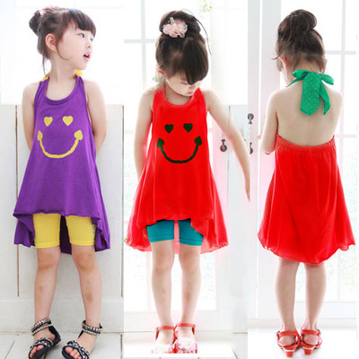 童装韩版儿童夏装套装背心裙+打底裤女童裙套装夏季小孩衣服两件