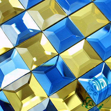 地中海蓝色背景墙拼图 水晶玻璃镜面马赛克 玛赛克 马塞克 瓷砖