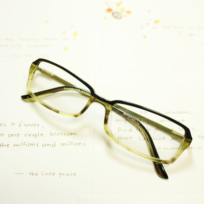 夏目 百搭文艺个性 绿色 进口轻薄板材金属镜腿 近视装饰眼镜架