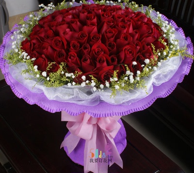 99朵红色玫瑰花生日表白求婚示爱鲜花花束厦门漳州鲜花店送花上门