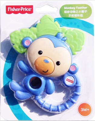 2013新款正品美泰费雪 缤纷动物之长小猴子牙胶 Y6584 婴儿玩具