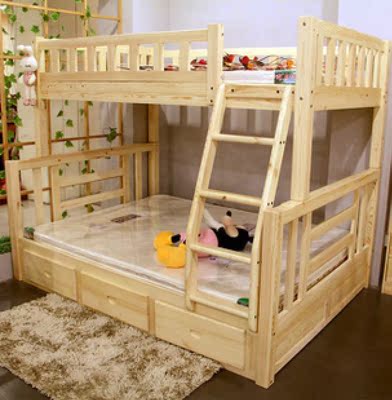 特价包邮刷漆实木床儿童床子母床双层床上下床高低床小孩床松木床