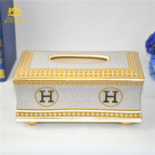 皇室家居新款陶瓷纸巾盒  创意欧式陶瓷抽纸盒 家居饰品摆件礼品
