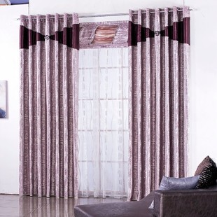 摩力克高档品牌窗帘 1103-简-1灰紫色简约风格 客厅卧室成品窗帘