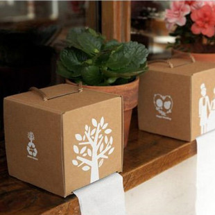 正品畸良DIY环保纸巾盒 正方形抽纸盒 小房子纸巾抽三色入C4zFG4