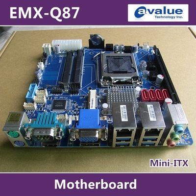 MINI-ITX主板#安勤EMX-Q87三屏异显磁盘阵列工控4K高清投影双网口