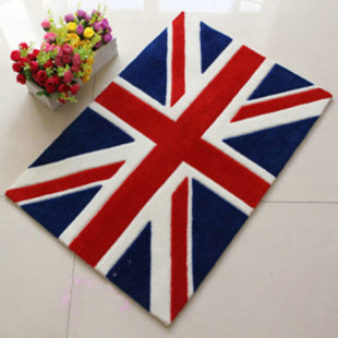 特价包邮手工腈纶客厅卧室茶几书房米字旗英国旗英伦地垫地毯