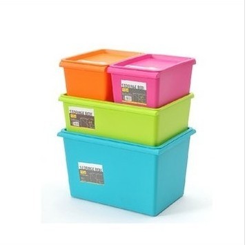日式带盖塑料收纳箱 整理箱叠加储物箱化妆用品玩具收纳盒储物盒