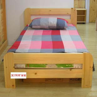 旭升家居 新款特价 单人床 双人床 实木床 松木双人床 可定做