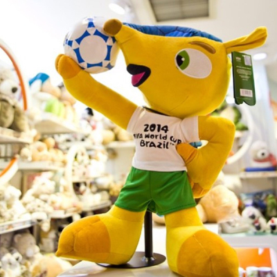 2014年巴西世界杯吉祥物福来哥毛绒玩具28cm35cm公仔球迷纪念礼品