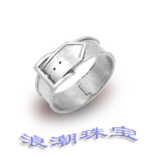 925银戒指，日韩流行 时尚皮带扣戒指 925个性饰品