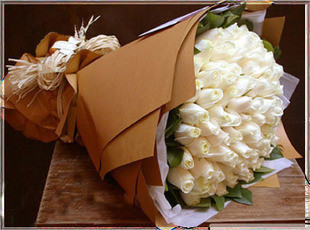 北京鲜花速递 99朵白玫瑰花束 北京鲜花店送花 鲜花花北京配送
