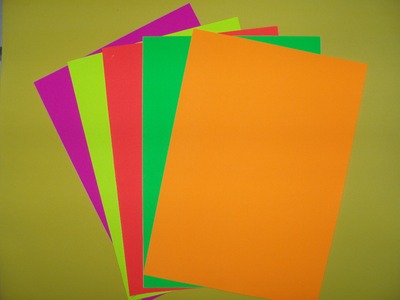A4彩色莹光不干胶标签打印纸 水胶 亮面 红黄绿粉紫橙色 多色可选