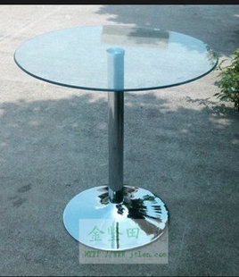 圆桌 欧式玻璃桌 宜家餐桌 休闲咖啡洽谈桌 小圆桌正品