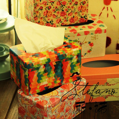 2个包邮欧式简约铁皮金属纸巾盒 zakka可爱创意防水客厅抽纸盒