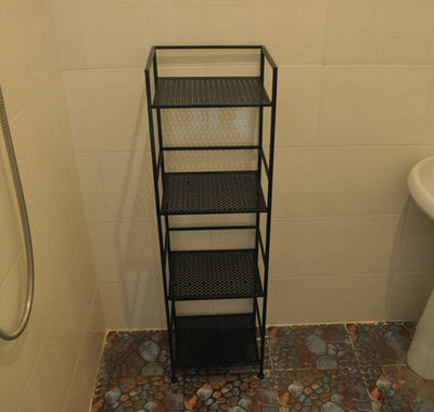欧式卫生间置物架落地浴室置物架层架毛巾架铁艺四层置物架收纳架