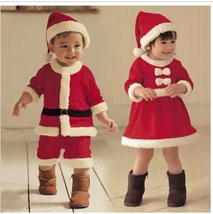 儿童圣诞节服装 男女童圣诞服饰 圣诞老人装扮服童装圣诞服批发